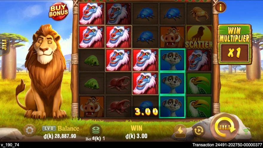 Ảnh màn hình gameplay game Safari Mystery (slot JILI) chơi tại LC79
