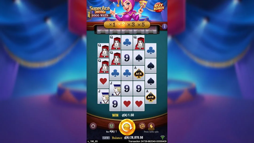 Ảnh giao diện chính game Super Ace Joker (slot JILI) chơi tại LC79